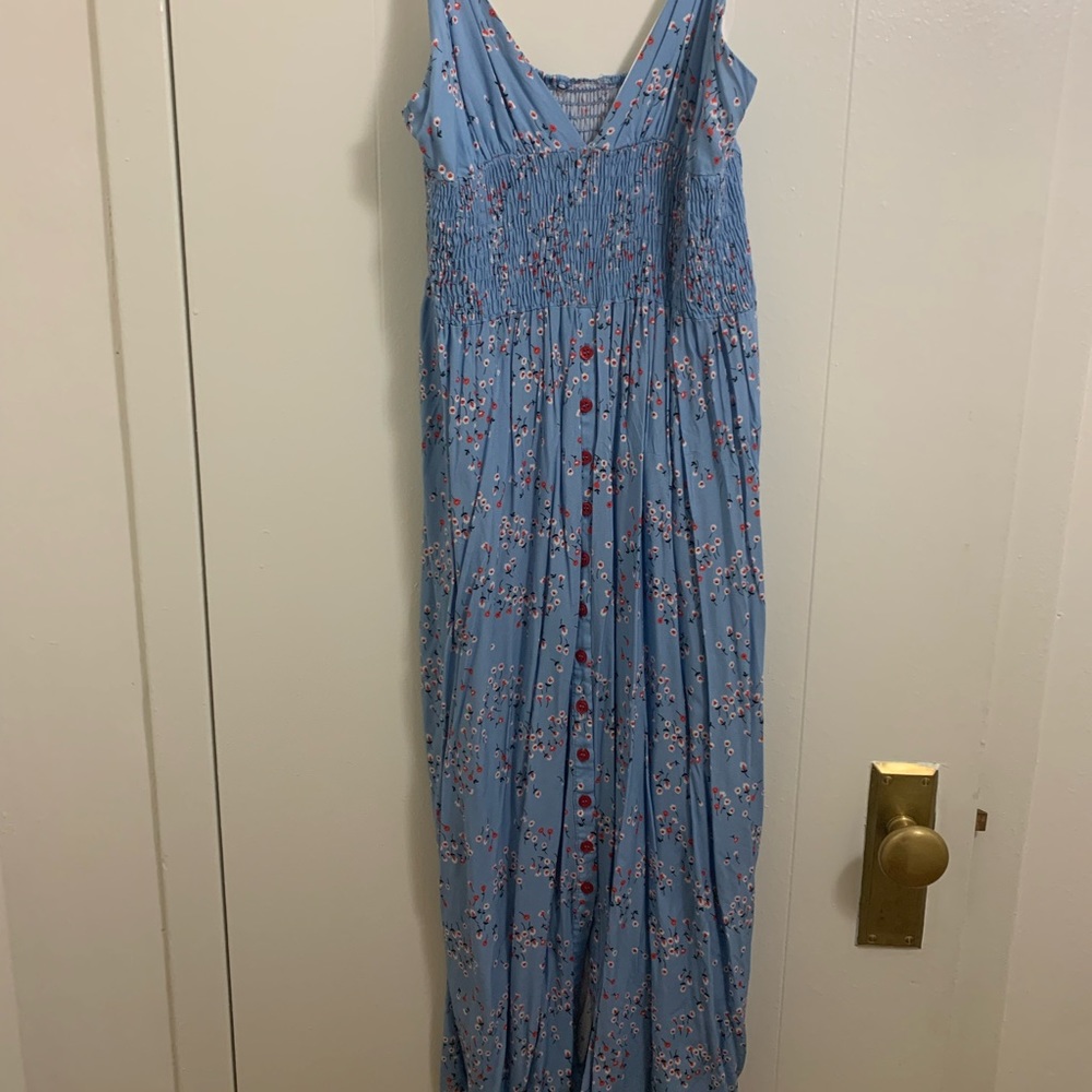 Zara cotton blue floral sundress